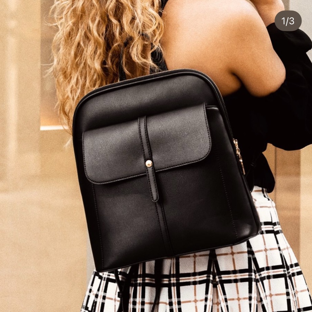 MIZTIQUE CHLOE Vegan Leather Black Backpack